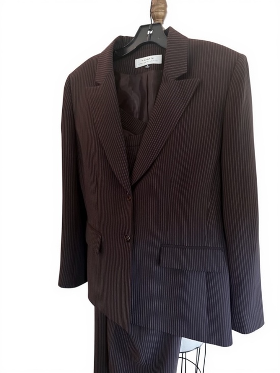 Tahari Pants - Tahari  Brown Pinstripe Pant Suit